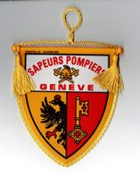 Feuerwehr Wimpel ( GENEVE ) Grösse 11 x 10cm