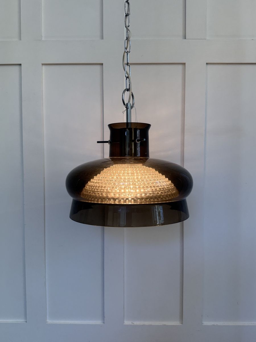 Lampadari & plafoniere: Orrefors braune Deckenleuchte aus Schweden – Usato da Zürich venduto da Zurichvintage 9