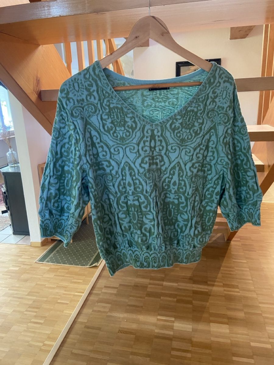 Ivko Maglioni & Felpe: IVKO Jacquard V Neck Pullover Filigree Short Sleeve Bluse – Usato da Münchenstein venduto da B771 4
