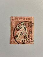 1854, Berner Druck, Münchner Papier, ZNr. 24G, gestempelt