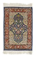 Hereke signed silk carpet, Turkey, 20th c
