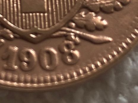 Tutti le monete: 2 centimes/Rappen 1908 abart – Usato da Nyon venduto da Ilmi09 1