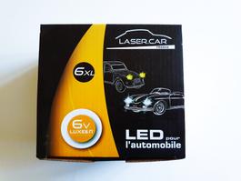 Kit mit 2 Lampen 6 Volt LED ,Typ R2, Lasercar, für Oldtimer