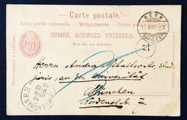 Entier postal de Bern à destination de l'Allemagne