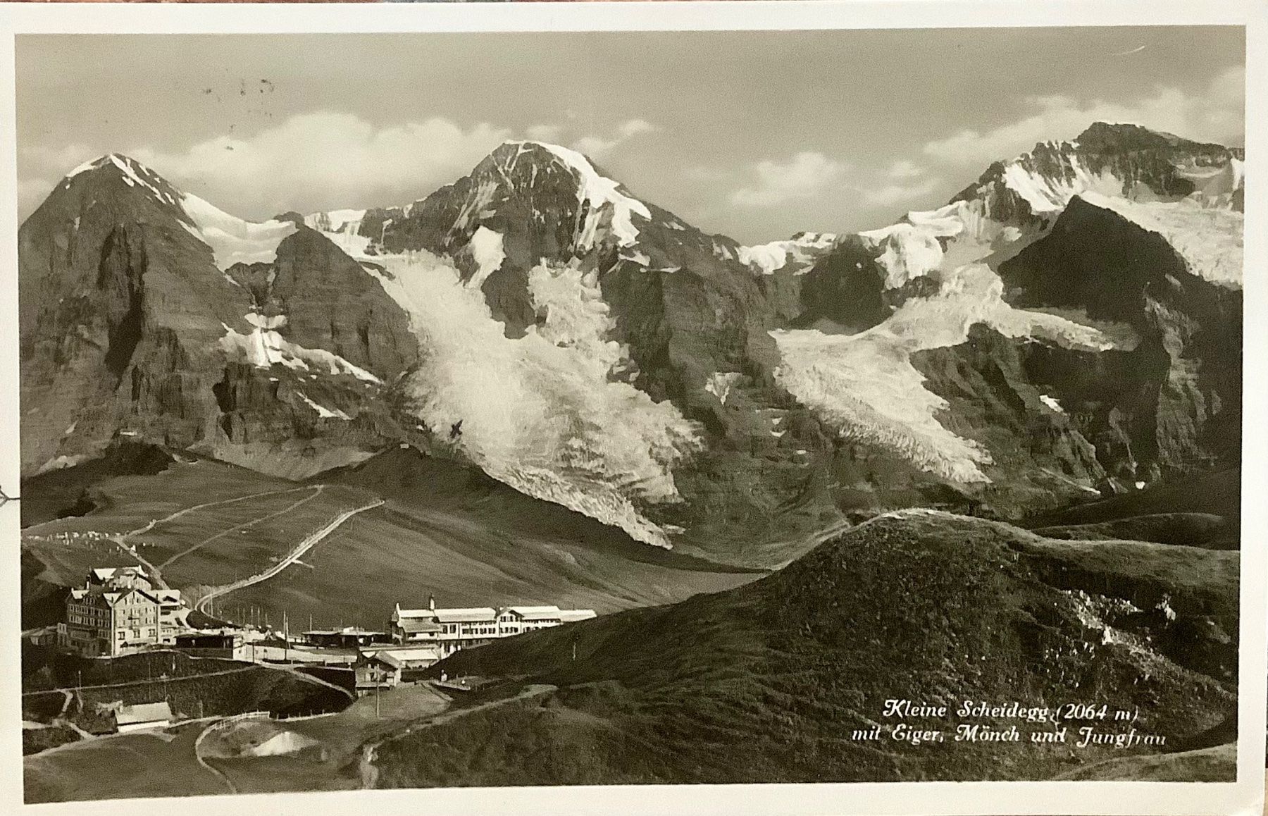 Cartoline postali: 1929 - KLEINE SCHEIDEGG Eiger, Mönch & Jungfrau – Usato da Root venduto da ENGLAND-TREASURES 1