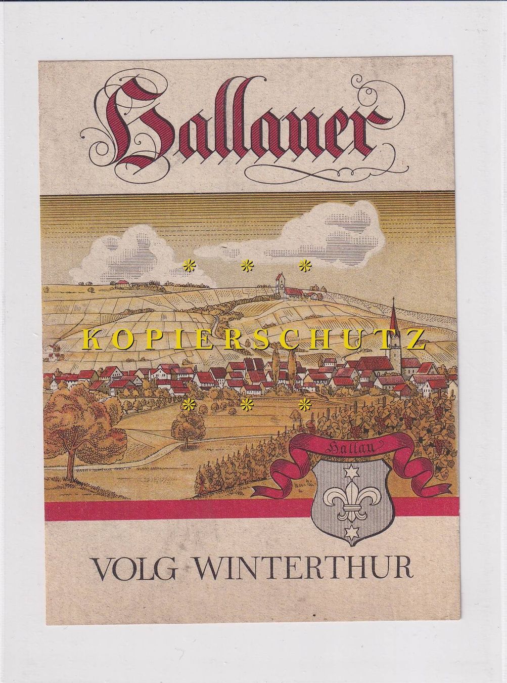 Carta: Etikette für Wein - Hallauer /bd – Usato da Hombrechtikon venduto da Rudolf07