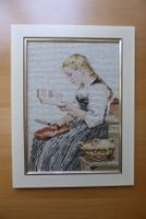 Albert Anker - Lesendes Mädchen - Gobelin 27 x 36 cm gerahmt