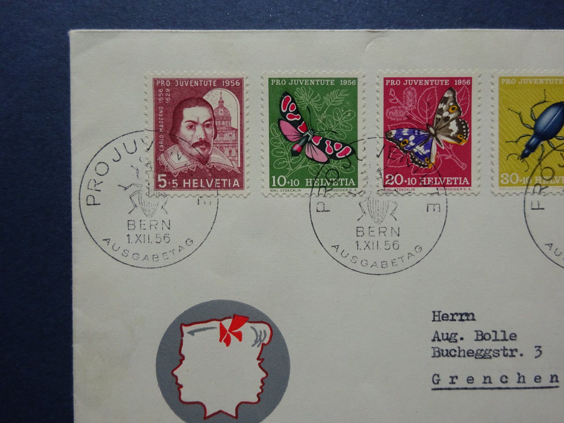Tutti i francobolli: 1956 Pro Juventute FDC – Usato da Appenzell-Steinegg venduto da adi1975 2