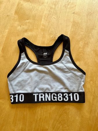 H&M SPORT BH Sport-Top Grau/Schwarz Gr. S