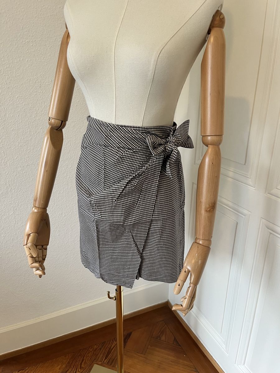 Massimo Dutti Gonne: Massimo Dutti Skirt Size 36 Gingham Bow-Tie Black/White – Usato da Mies venduto da Nib2011 4