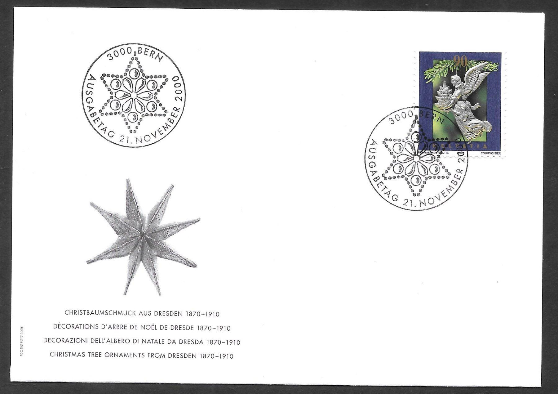 Tutti i francobolli: FDC 1014 Weihnacht ET 21.11.2000 – Usato da Olten venduto da clotaldi