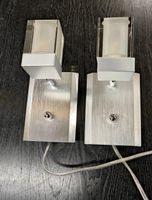 2er Set moderne Wandlampen Mattglas/Chromstahl