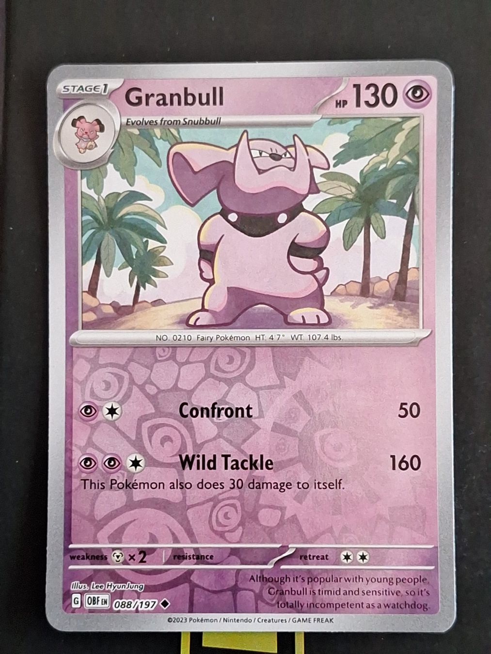 Pokémon Carte collezionabili: Granbull - Pokemon Reverse Holo Obsidian Flames – Usato da Altstätten SG venduto da GGsGameshop
