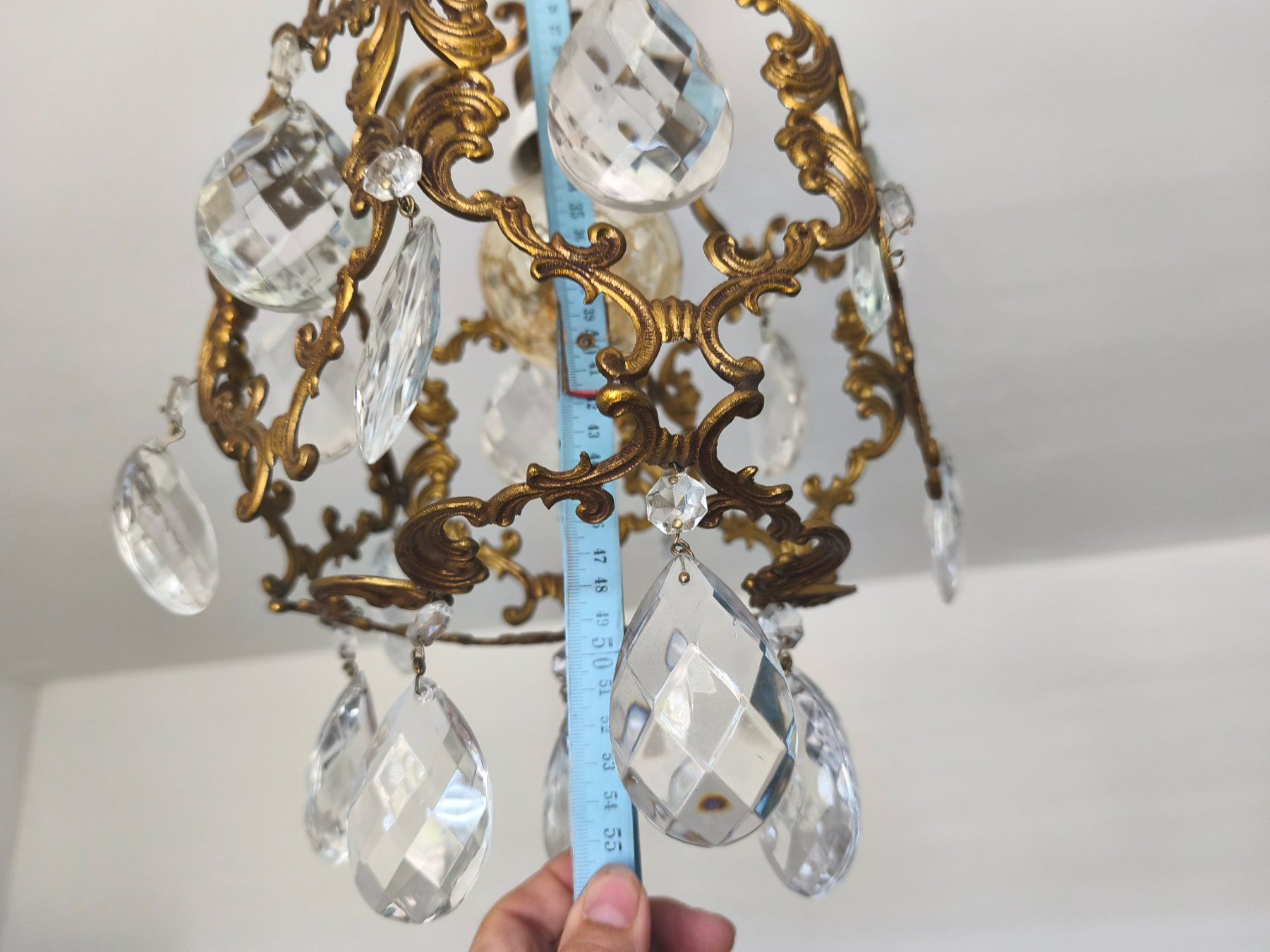 Lampadari & plafoniere: Antike Messing Kristall Lampe – Difettoso da Zürich venduto da Jul69 3