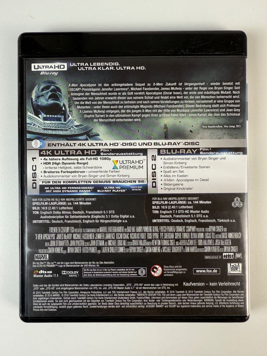 Tutti i DVDs: 4K UltraHD Blu-Ray X-Men Apocalypse – Usato da Gasel venduto da Alter_Ego 1