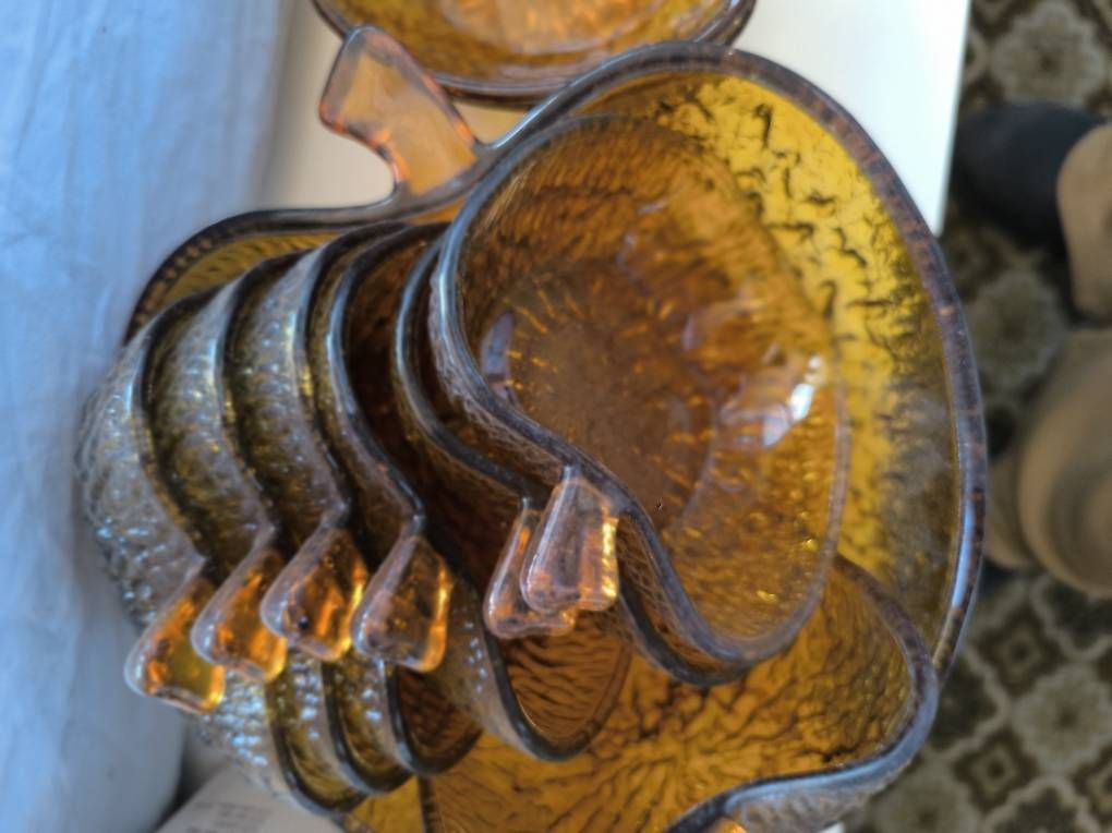 Ciotole: Bernstein Glas Schalen Set  in Apfelform – Usato da Walliswil-Nbipp venduto da australien2007 2