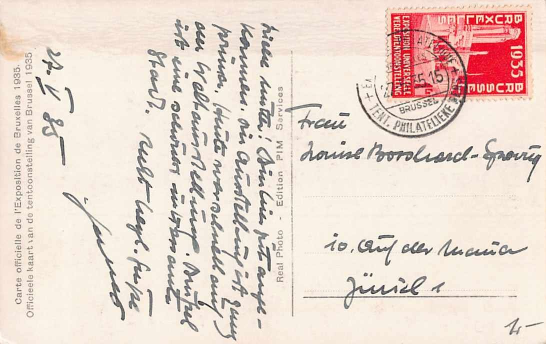 Cartoline postali: 2 uralte Ansichtskarten Weltausstellung 1935  SONDER-O – Usato da Winterthur venduto da SchatzchischtliWinti 1