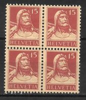Viererblock 173 Tellbrustbild **/* 1928