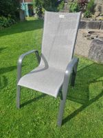Gartenstühle 6 Stück, grau und stapelbar