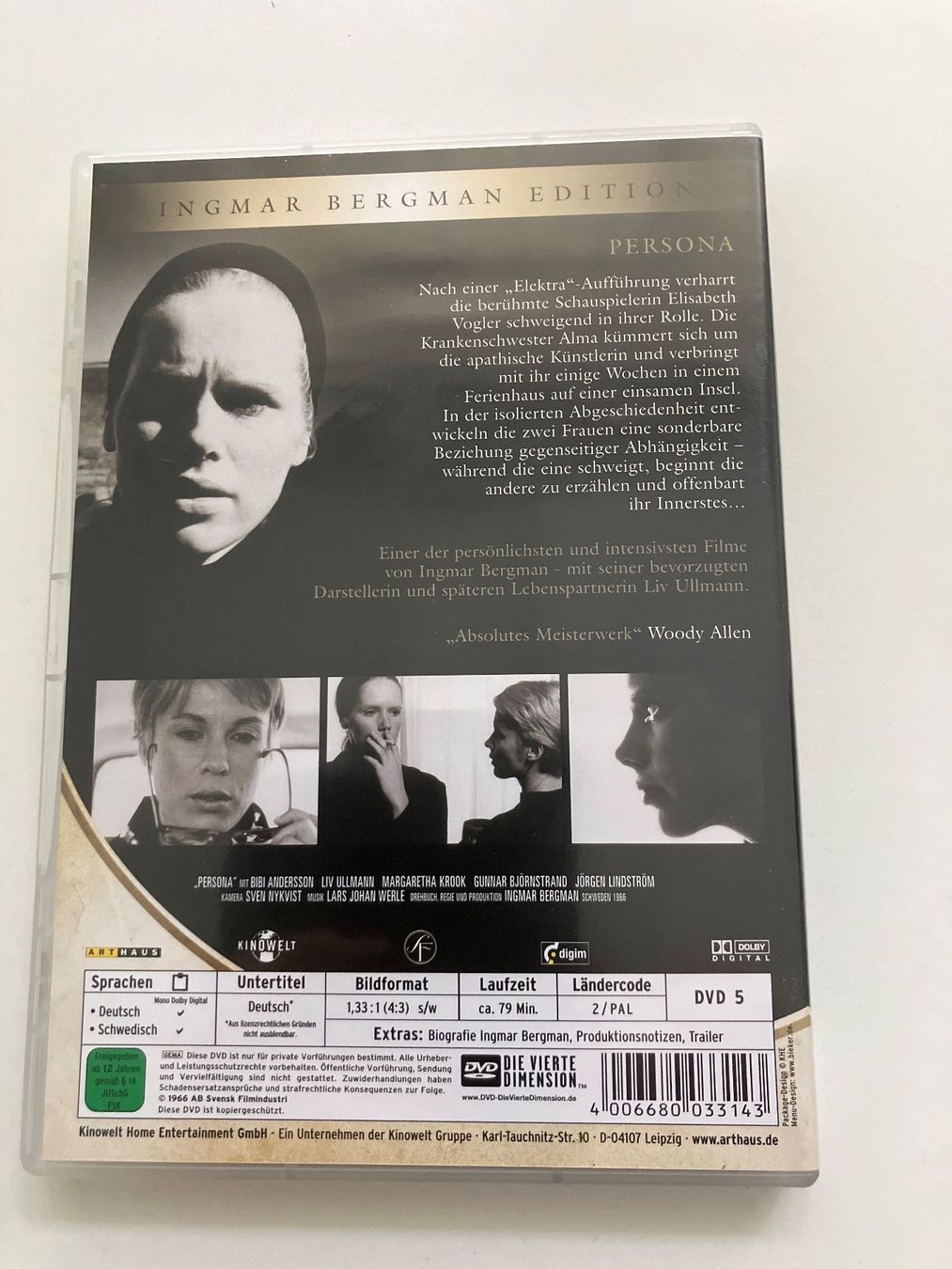 Tutti i DVDs: Persona (DVD) Andersson, Bibi, Ullmann, Liv – Usato da Arbon venduto da HelFer01 1