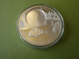 versilberte Medaille 50 mm PP,   Eröffnung Sankt Bernhard