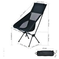 Chaise camping pliante portable dossier haut facile à ranger
