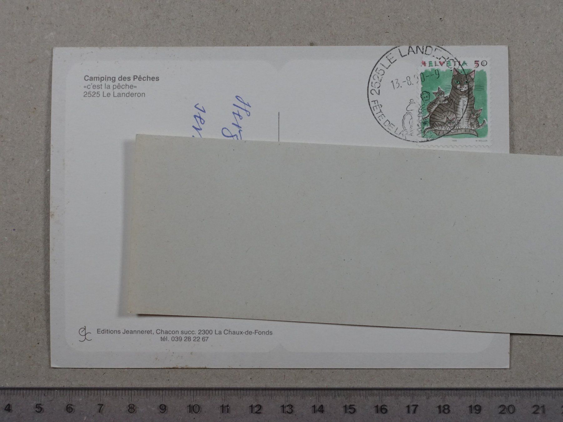 Cartoline postali: Camping des Pêches, 1990 – Usato da Lenzburg venduto da fh1 1