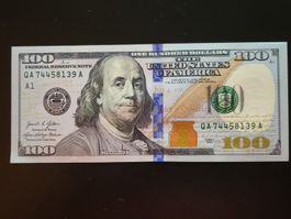 US Dollar Note USD 100, USD $ 100 NEU