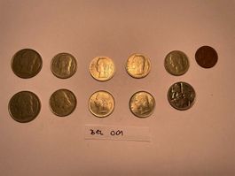 11 Münzen aus Belgien 1950 - 1992