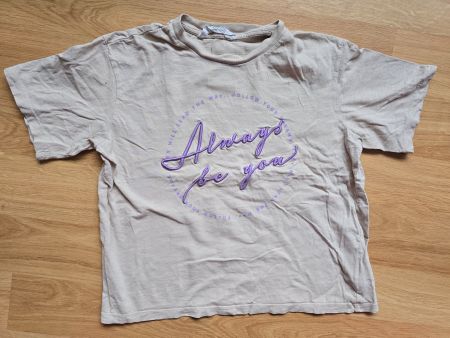 H&M T-Shirt, Beige, Gr. 134/140, "Always be you" Motiv