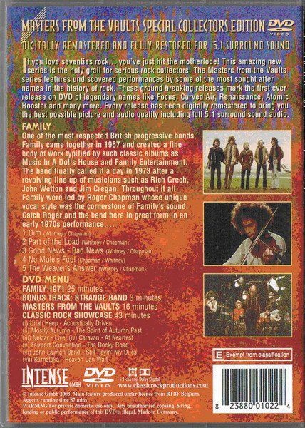 Tutti i DVDs: Family: From the vaults DVD – Nuovo e nell'imballaggio originale da Steinhausen venduto da Vilivinili 1