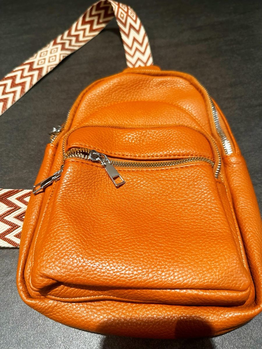 Taschen für Damen: Ledertasche cognac mit Mustergurt neu – Neu (gemäss Beschreibung) aus Eglisau von Brewster1 2