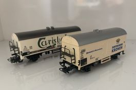 Zwei Märklin H0 4416 + 4636 Bierwagen
