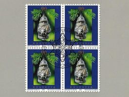 2003 90 Rp Weihnachtsmarke Viererblock, Jahreskarte der Post