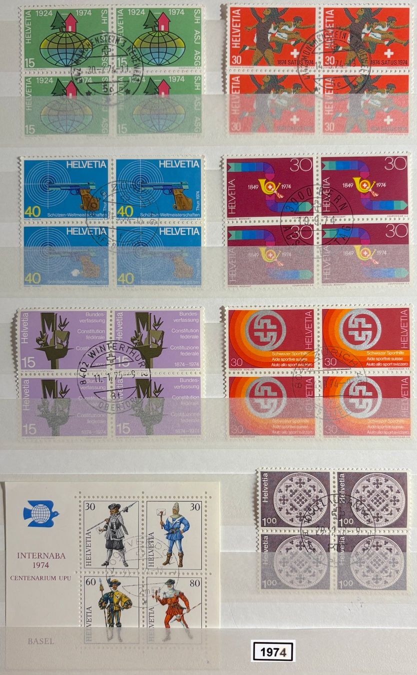 Tutti i francobolli: Timbres suisses 1974 Par 4 – Usato da Lausanne venduto da Cabessa