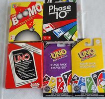 Vintage diverse, beliebte Kartenspiele UNO BOOMO PHASE 10
