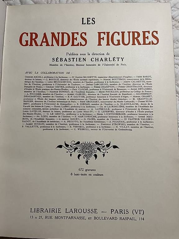 Libri: Les Grandes Figures  – Usato da Enges venduto da Guarajuba01 1