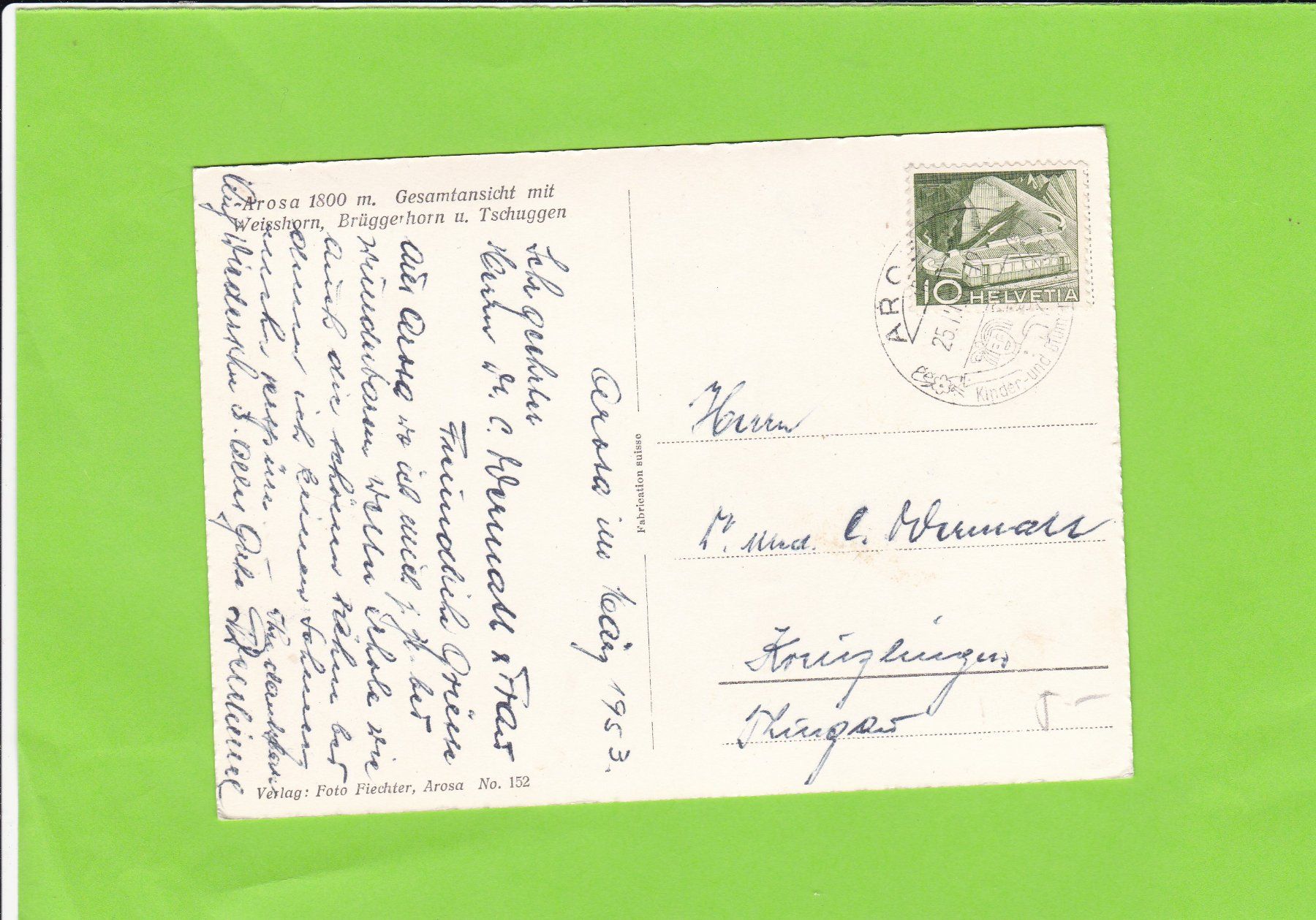 Cartoline postali: Arosa-Gesamtansicht – Usato da St. Peterzell venduto da neckertal 1