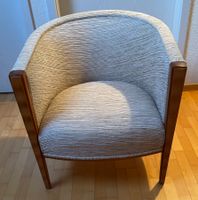 Fauteuil club bois tissu