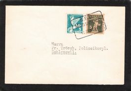 2 gleiche Wertstufen,Bahnstempel 10.2.1932,SBB Münsingen-S..