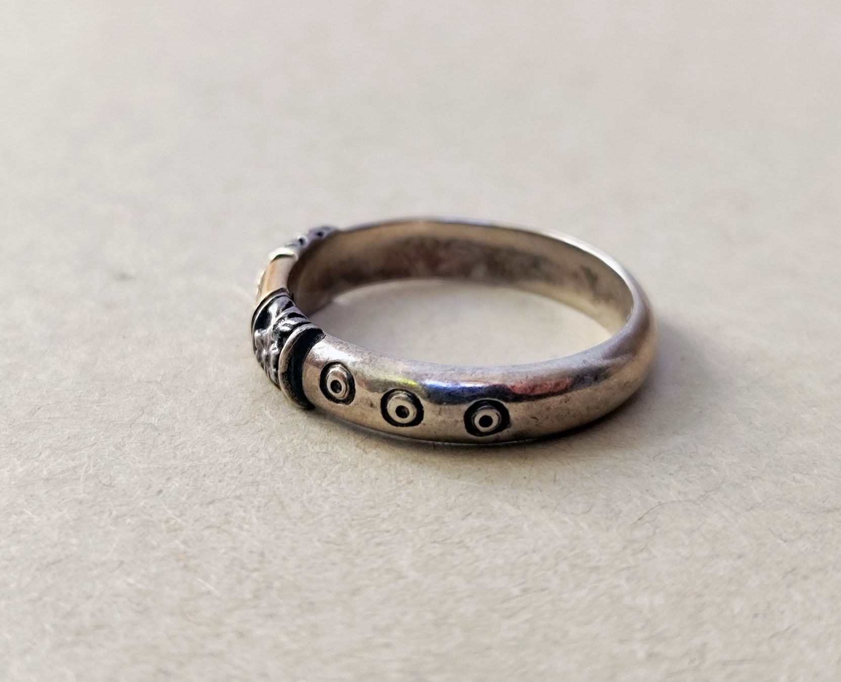 Anelli: Bague argent 925 & or 14K artisanale modèle unique – Usato da Carouge GE venduto da for_8yym 4