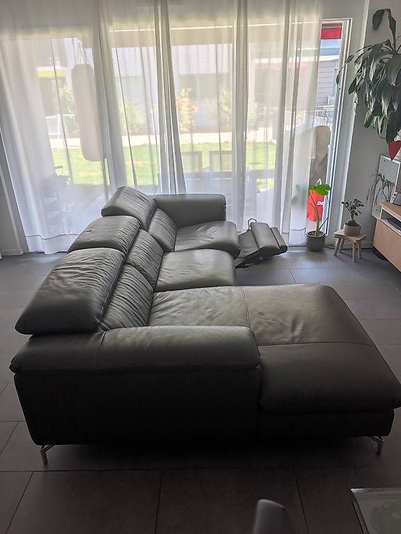 Divani: Canapé d'angle en cuir véritable - gris anthracite  – Usato da La Tour-de-Peilz venduto da RiccIvan23 2