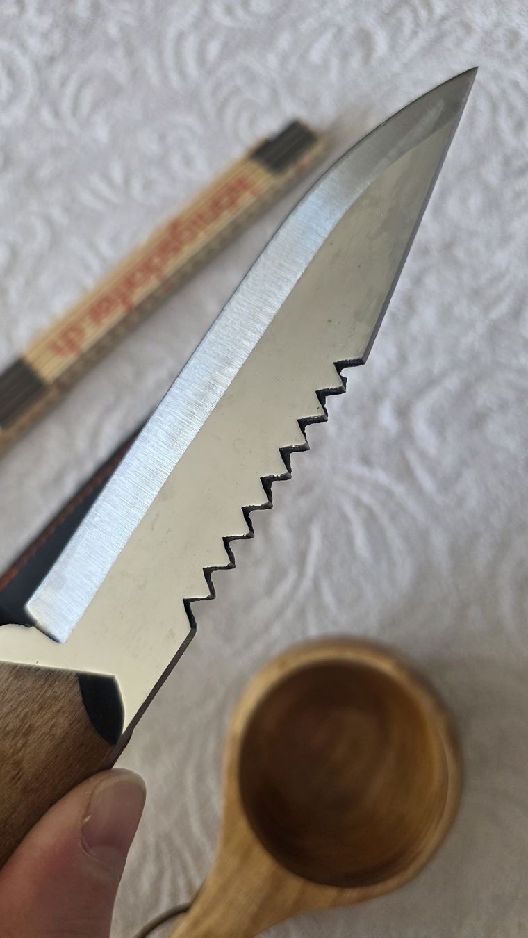 Zubehör: Handgefertigtes Jagdmesser 4116 Stahl + Walnussholz + Kuksa  – Neu und originalverpackt aus St. Margrethen SG von Duezenli61 3