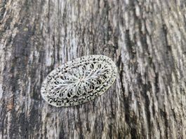 Accessoires: Brosche oval filigran antik Schmuck Silber