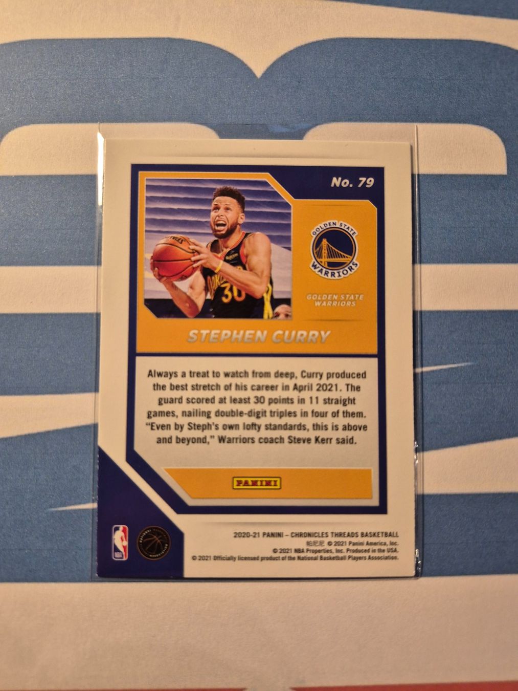Panini Carte collezionabili: NBA Stephen Curry Golden State Warriors – Usato da Treiten venduto da Sauber73 1