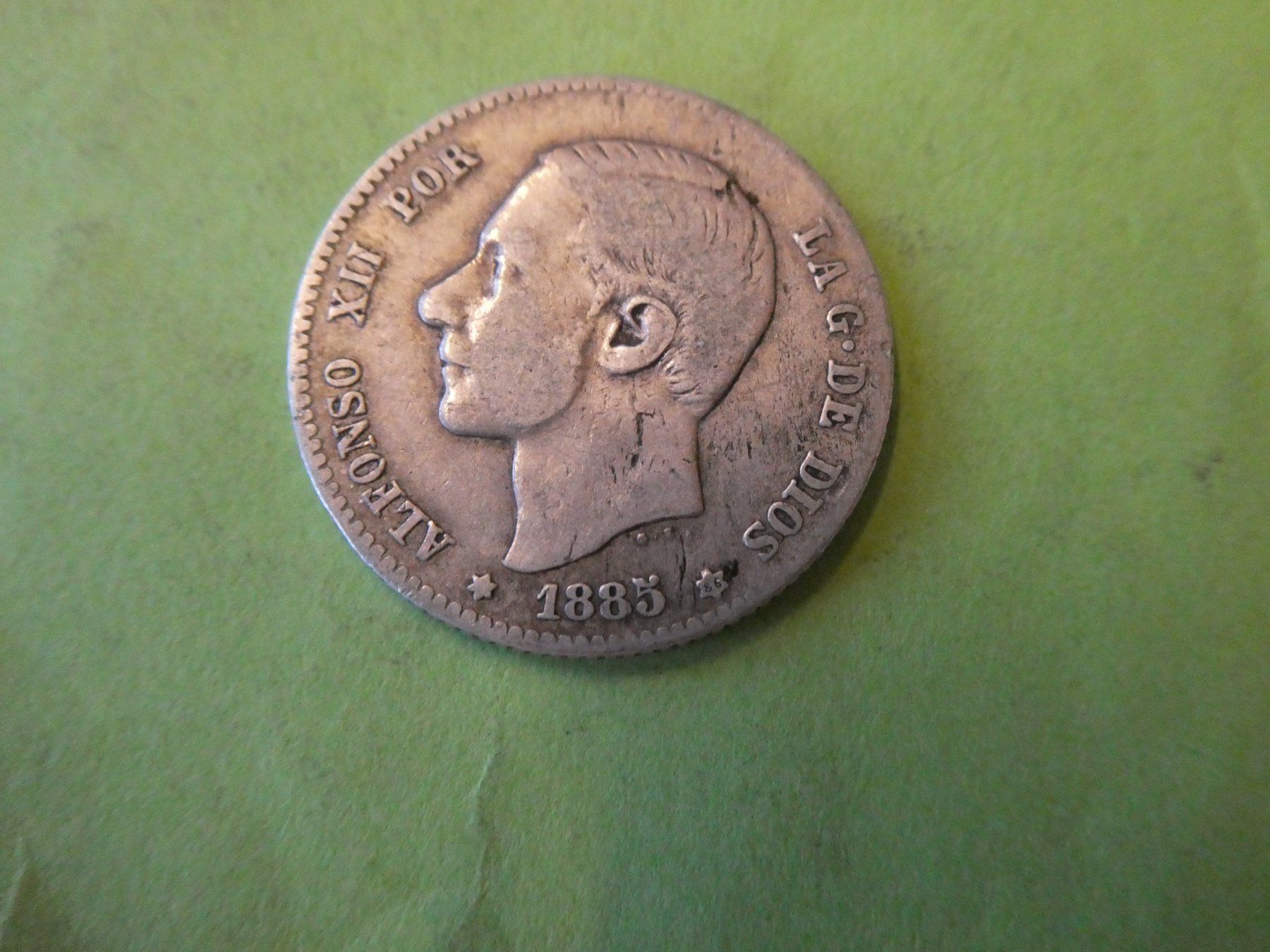 Toutes les monnaies: Spanien 1885, 1 Peseta - Silber – D'occasion à Hinterforst par Rohusri