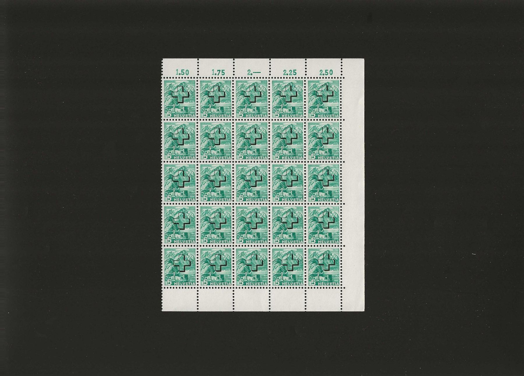 Tutti i francobolli: Verw. Marken DII SBK 29y** - 1938 - Halb-Bogen Postfrisch – Nuovo (secondo la descrizione) da Au ZH venduto da reme77