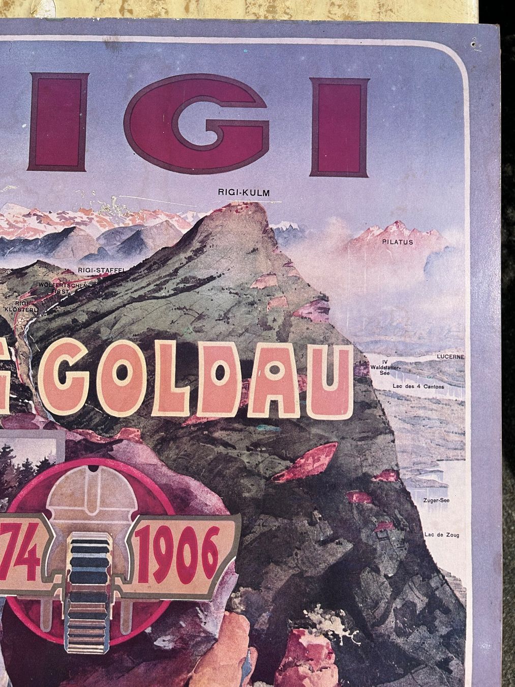 Foto & Immagini: Werbeplakat Rigi Bahn via Arth- Goldau – Usato da Goldau venduto da Taburettli_Brocante 2