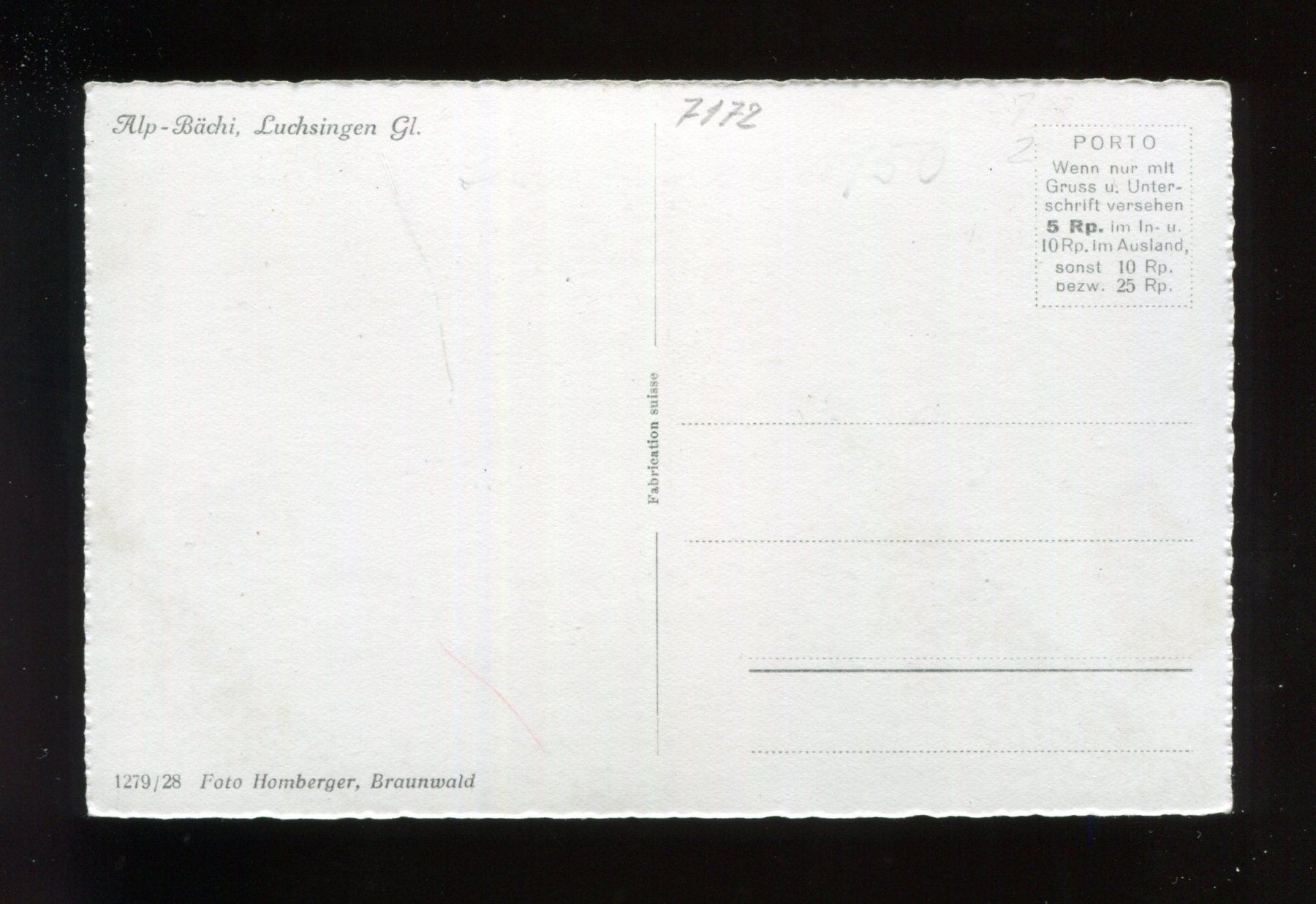 Cartoline postali: Luchsingen, Alp-Bächi – Usato da Aarau venduto da Elmaar41 1