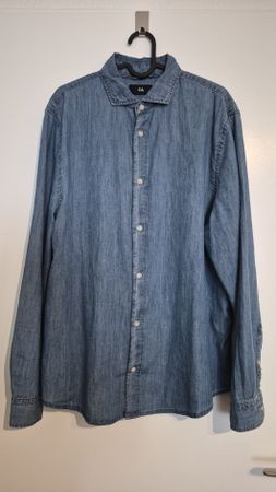 C&A Jeanshemd, Herren Hemd, Gr. L 100% Baumwolle 